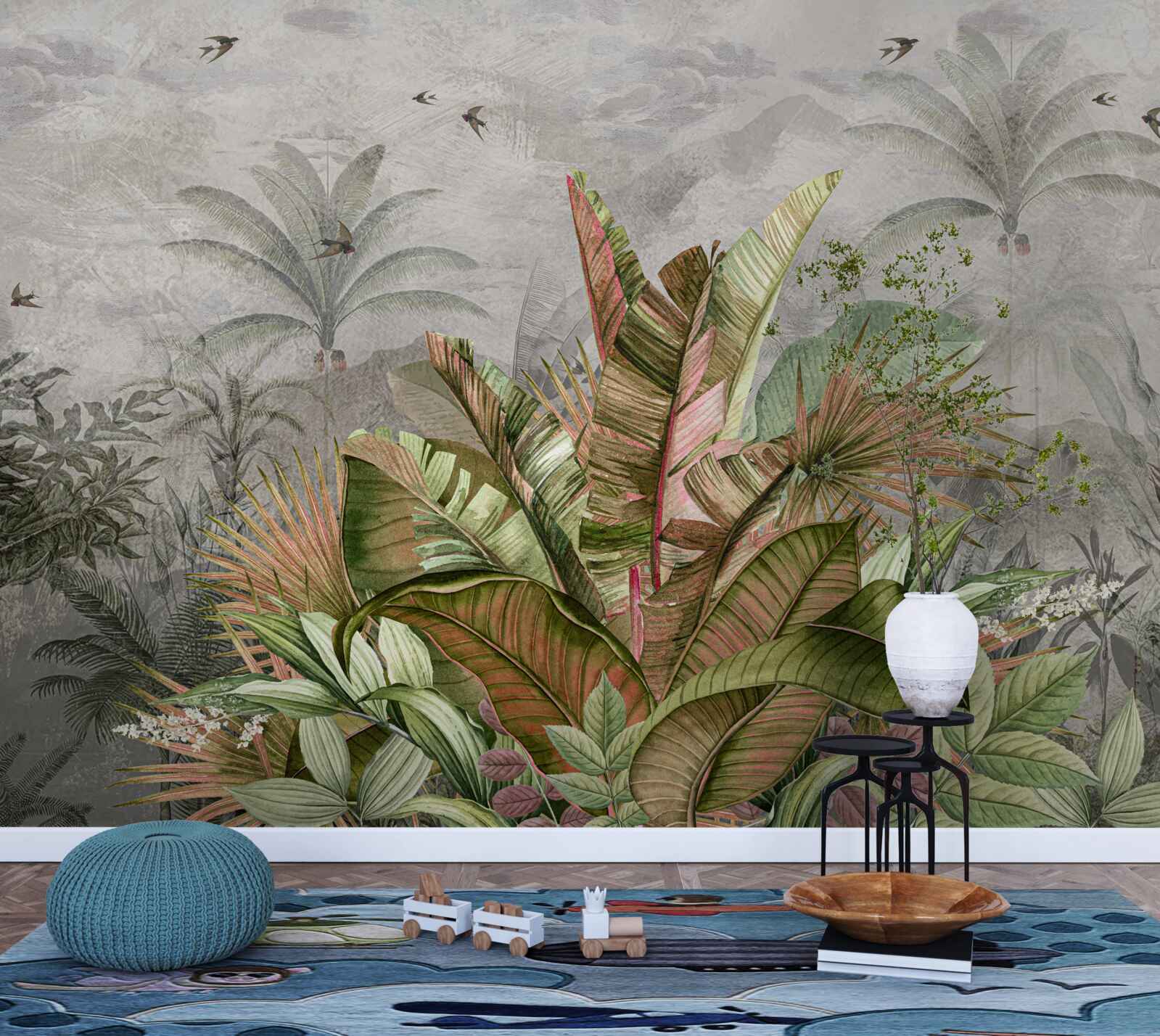 Фотошпалери туманна композиція з папоротей