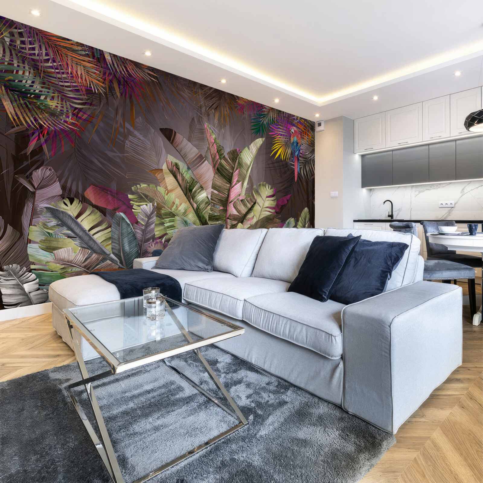 Фотошпалери багате листя джунглів вночі