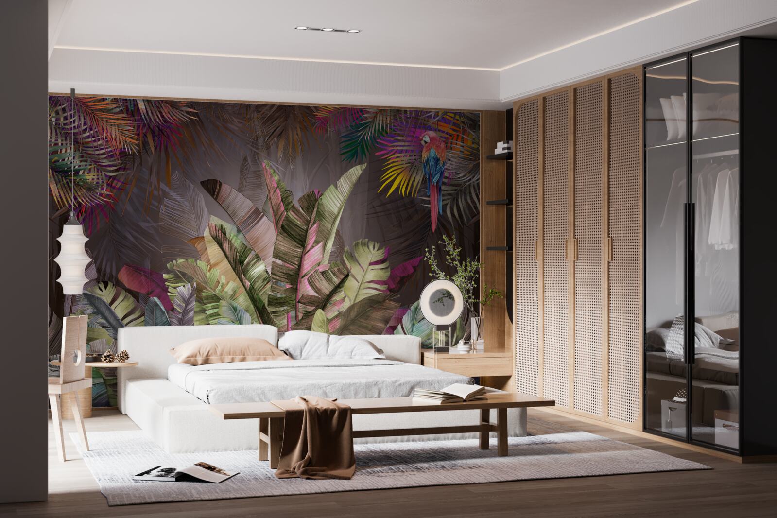 Фотошпалери багате листя джунглів вночі