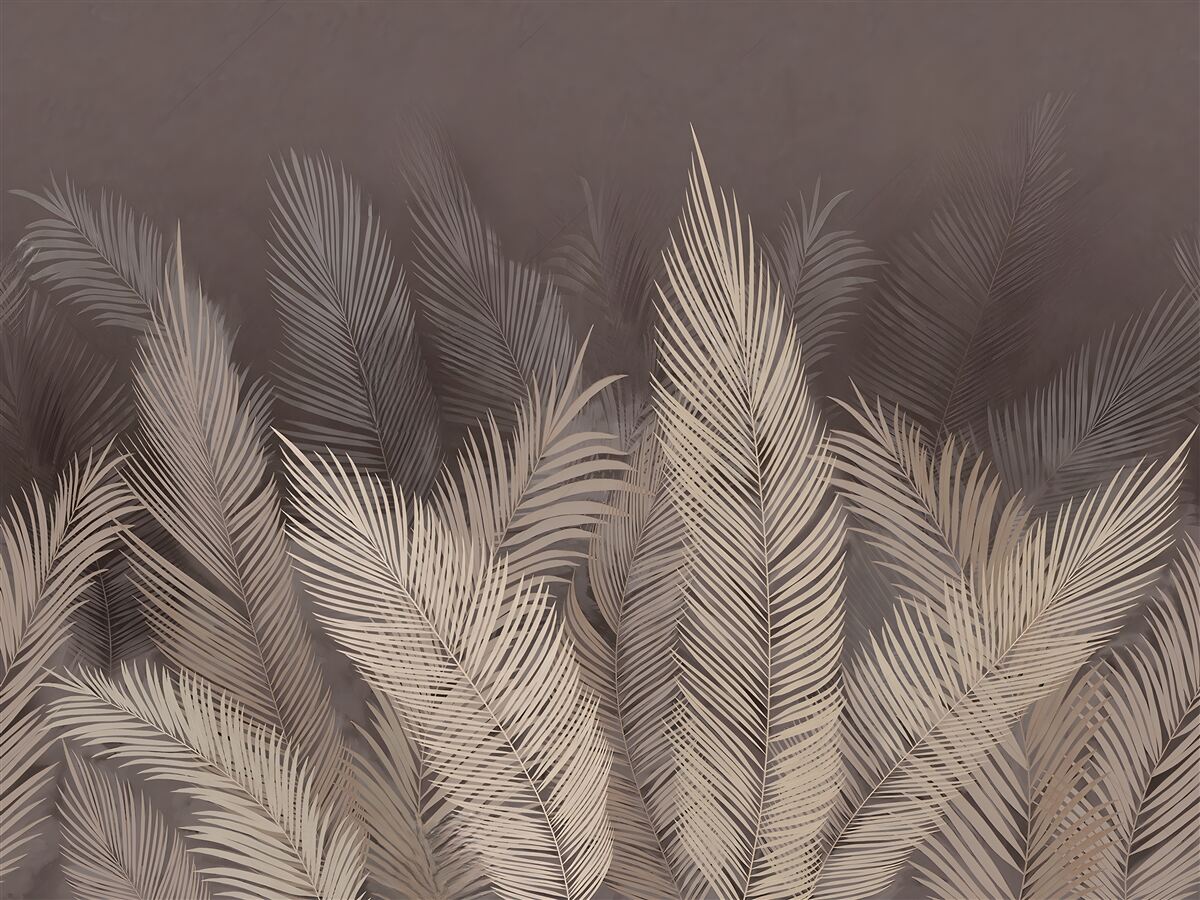 Фотошпалери пишна зелень папороті ввечері