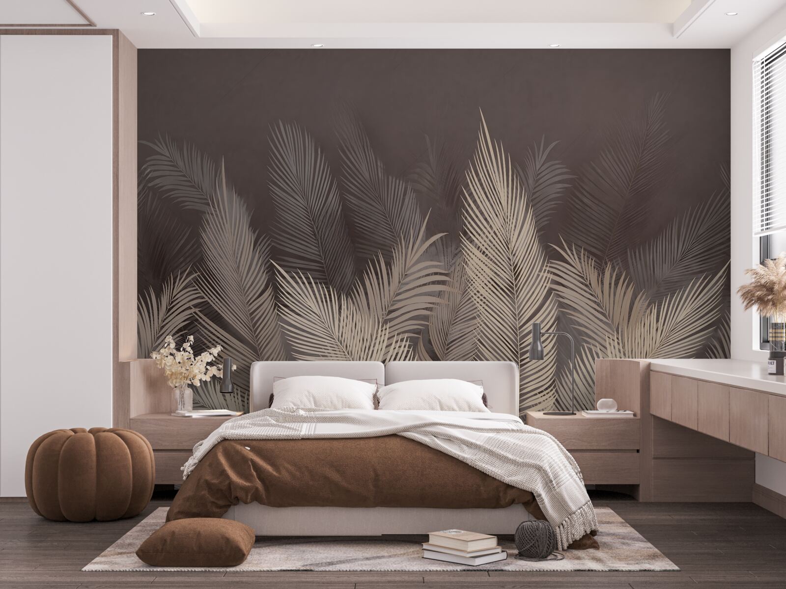 Фотошпалери пишна зелень папороті ввечері