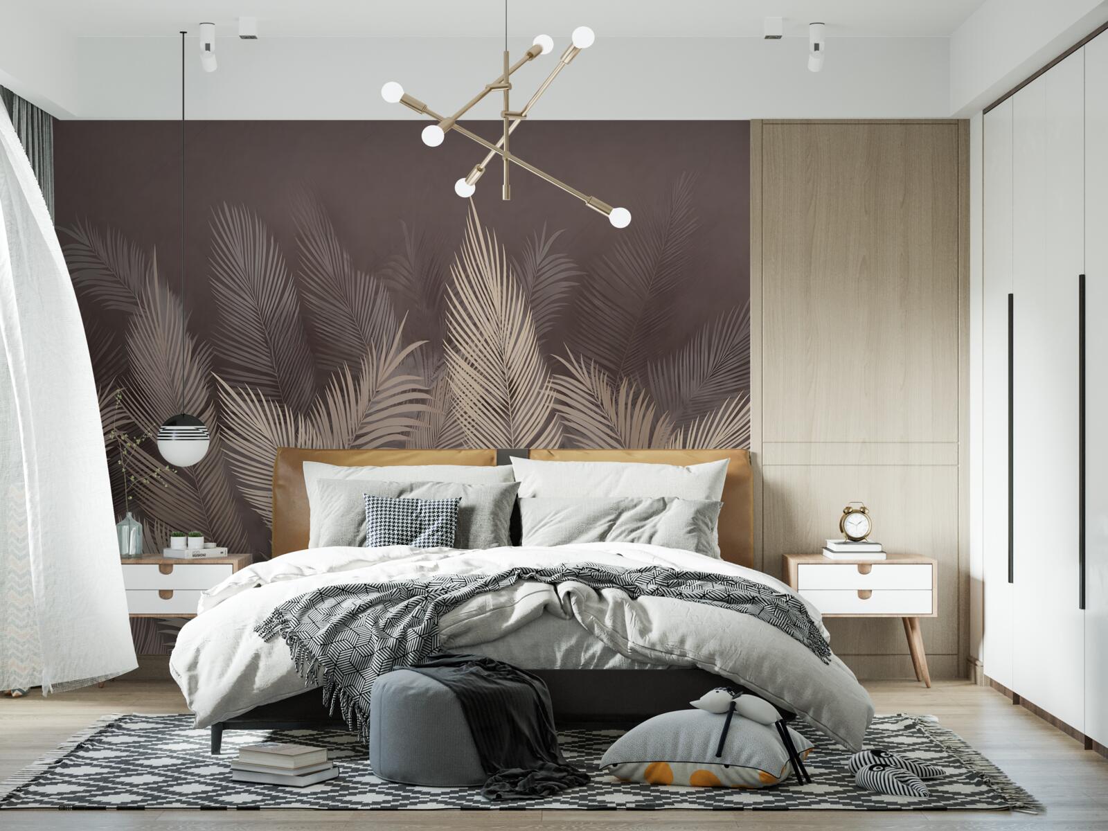 Фотошпалери пишна зелень папороті ввечері