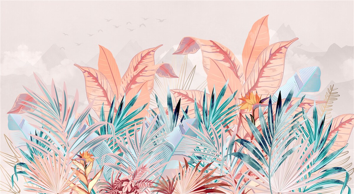 Фотошпалери листя папороті всіх кольорів