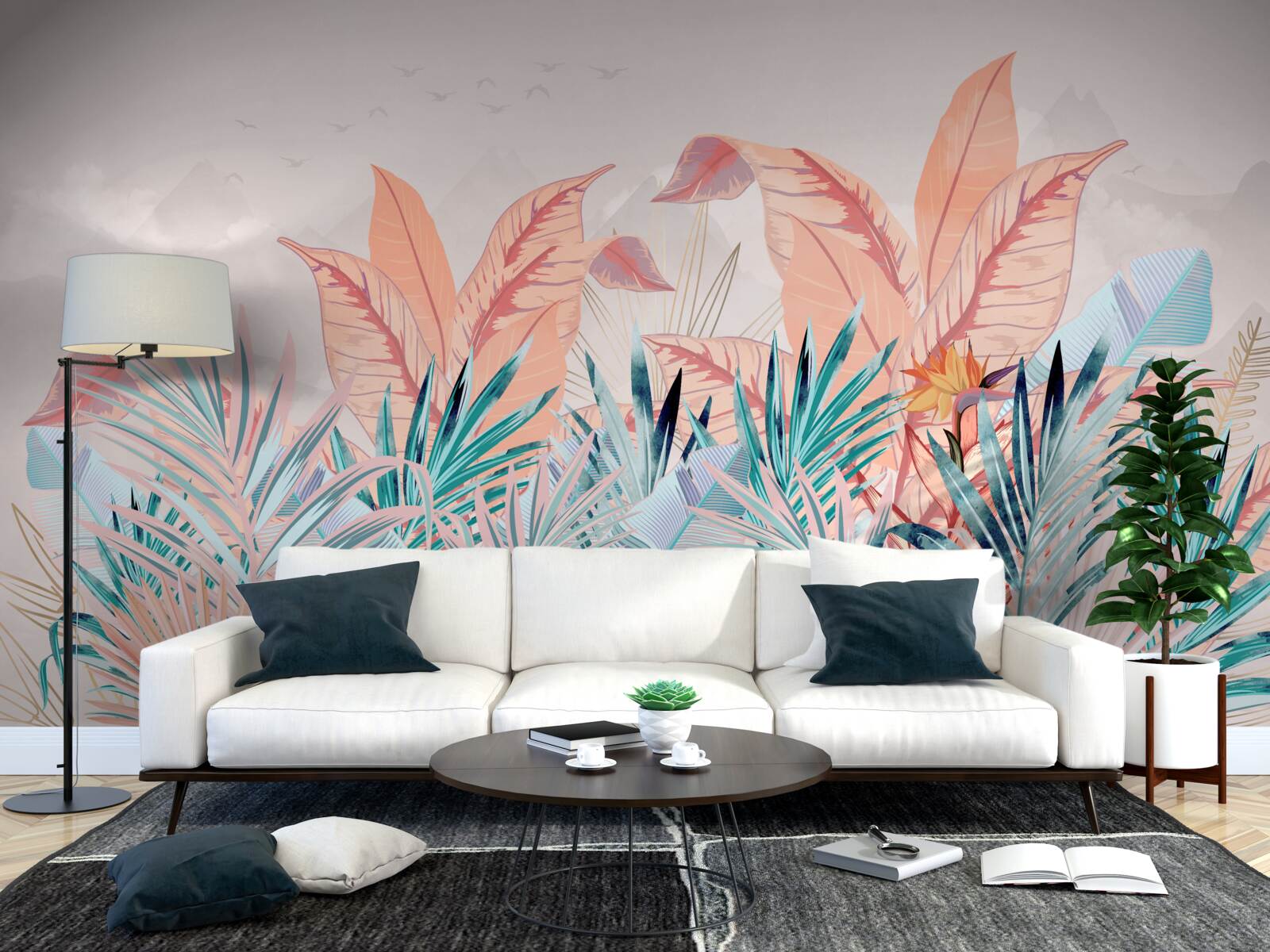 Фотошпалери листя папороті всіх кольорів