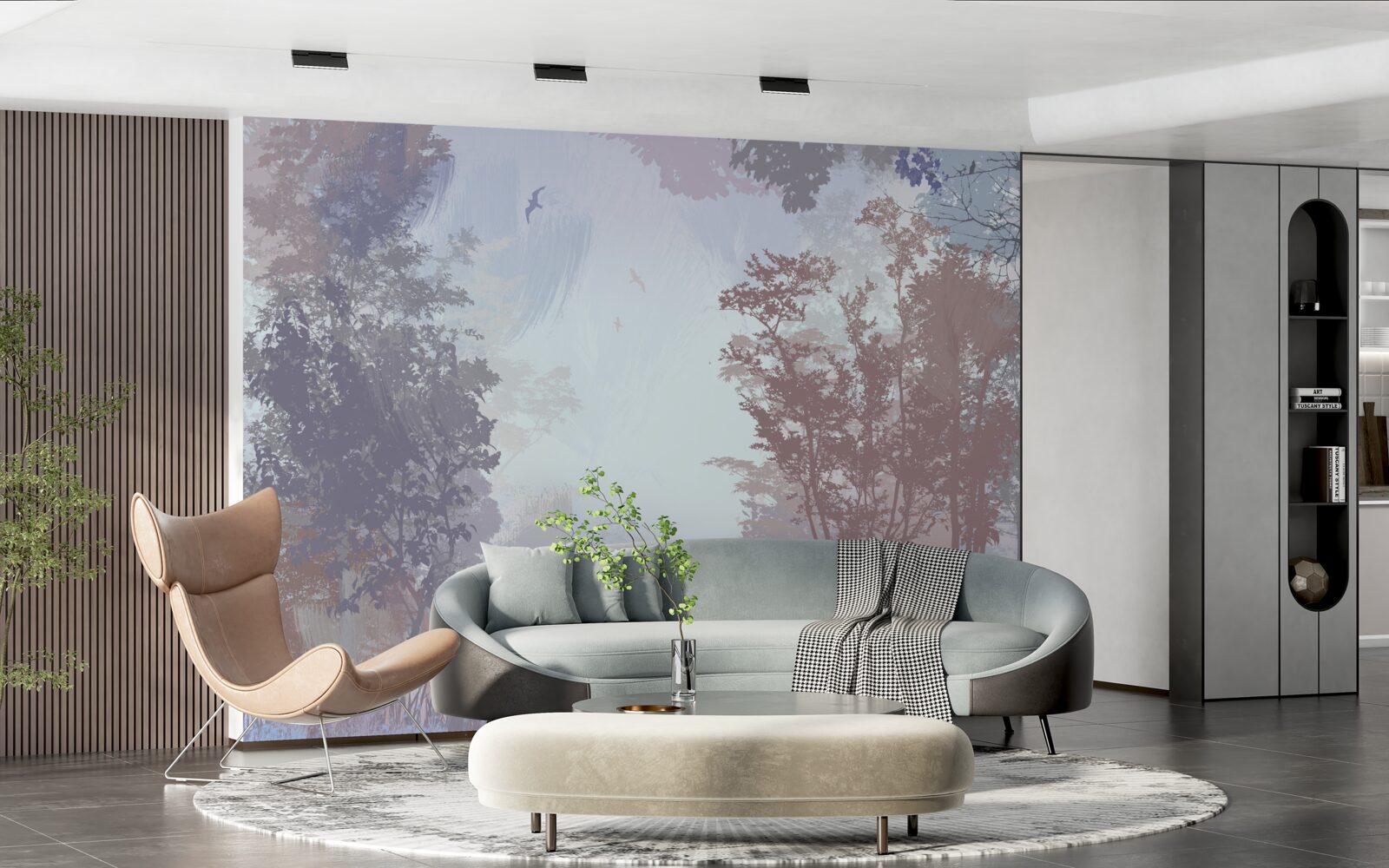 Фотошпалери ранок у лісі восени