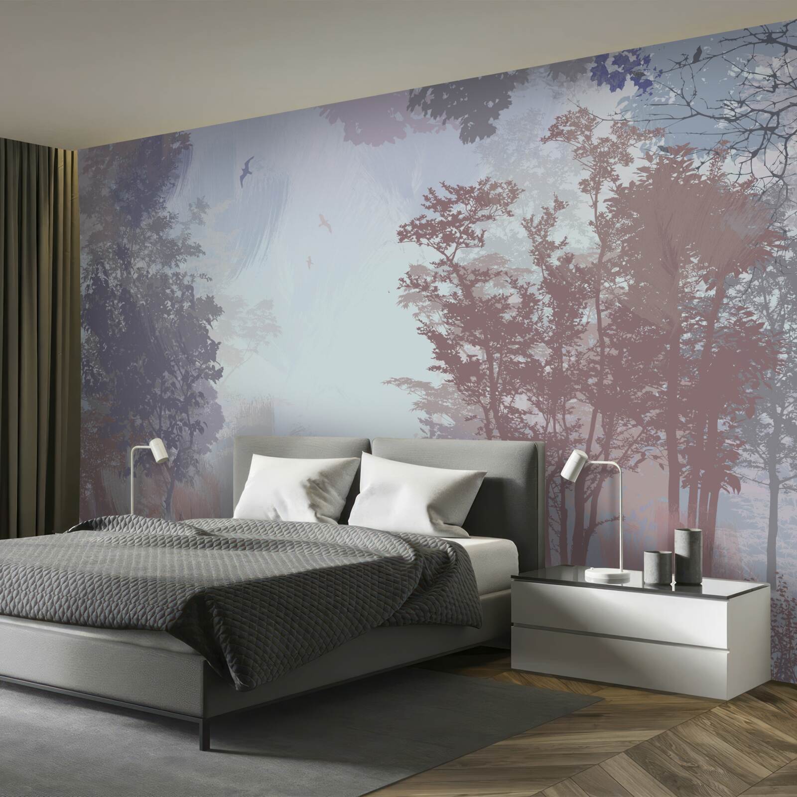 Фотошпалери ранок у лісі восени