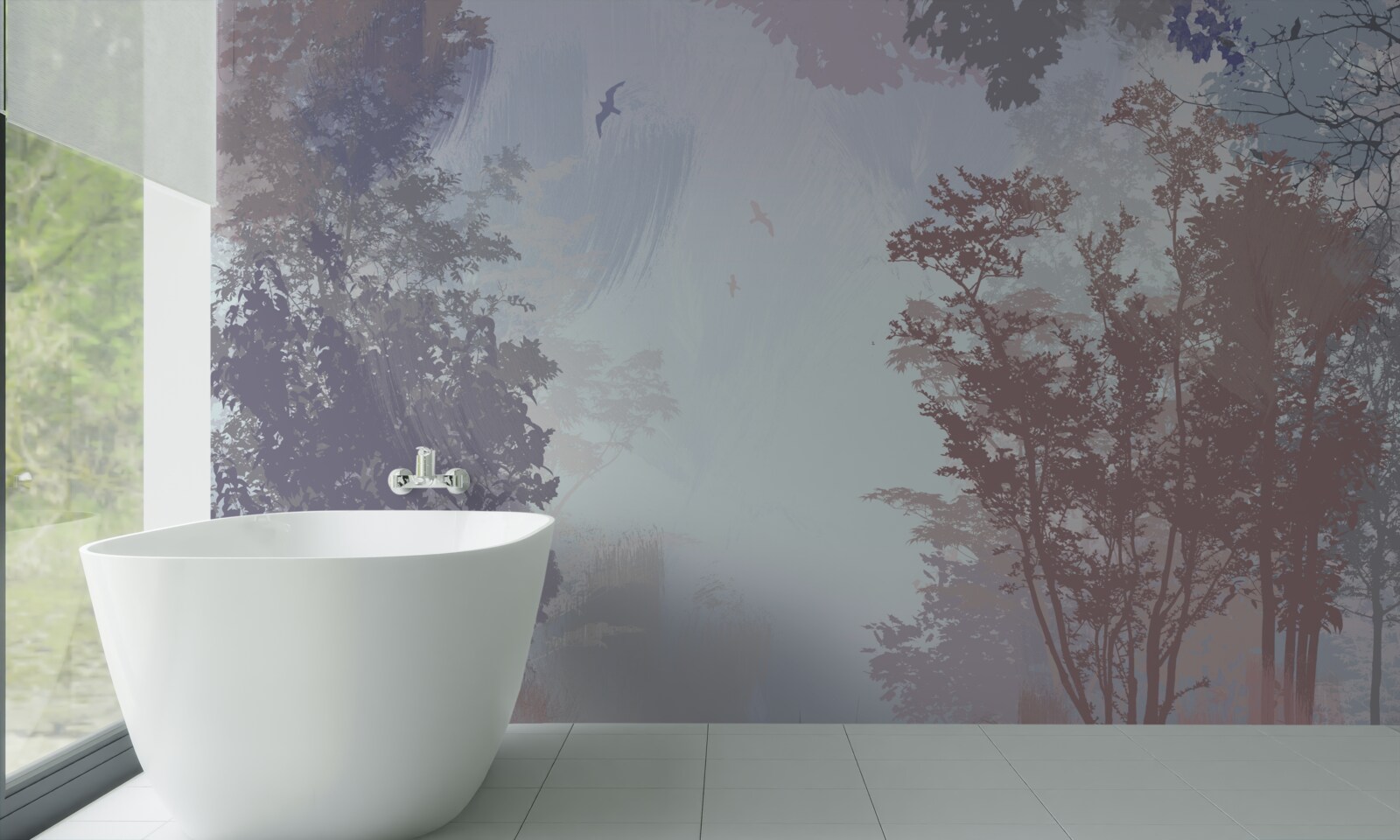 Фотошпалери ранок у лісі восени