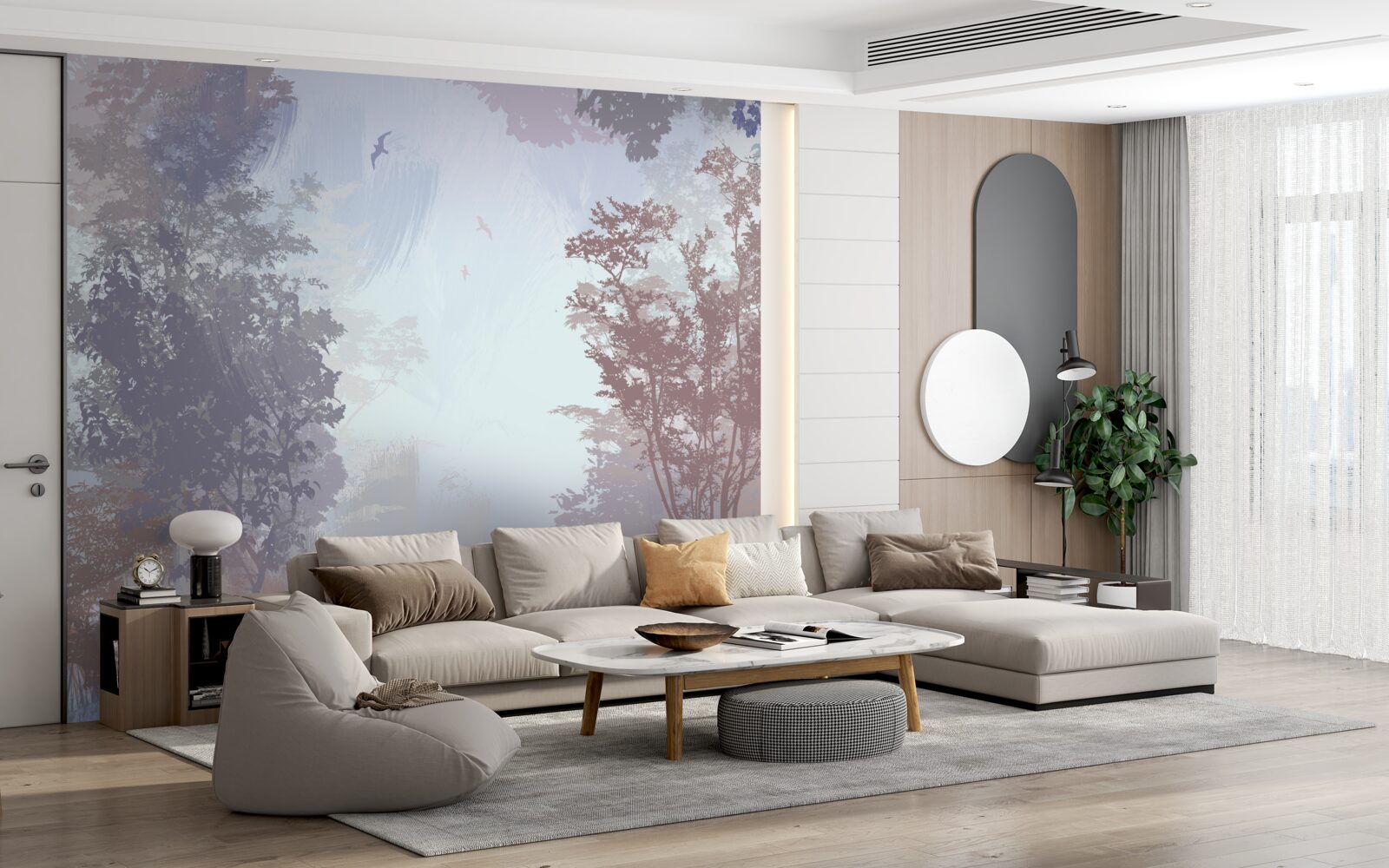 Фотошпалери ранок у лісі восени