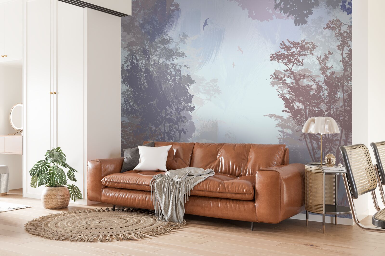 Фотошпалери ранок у лісі восени