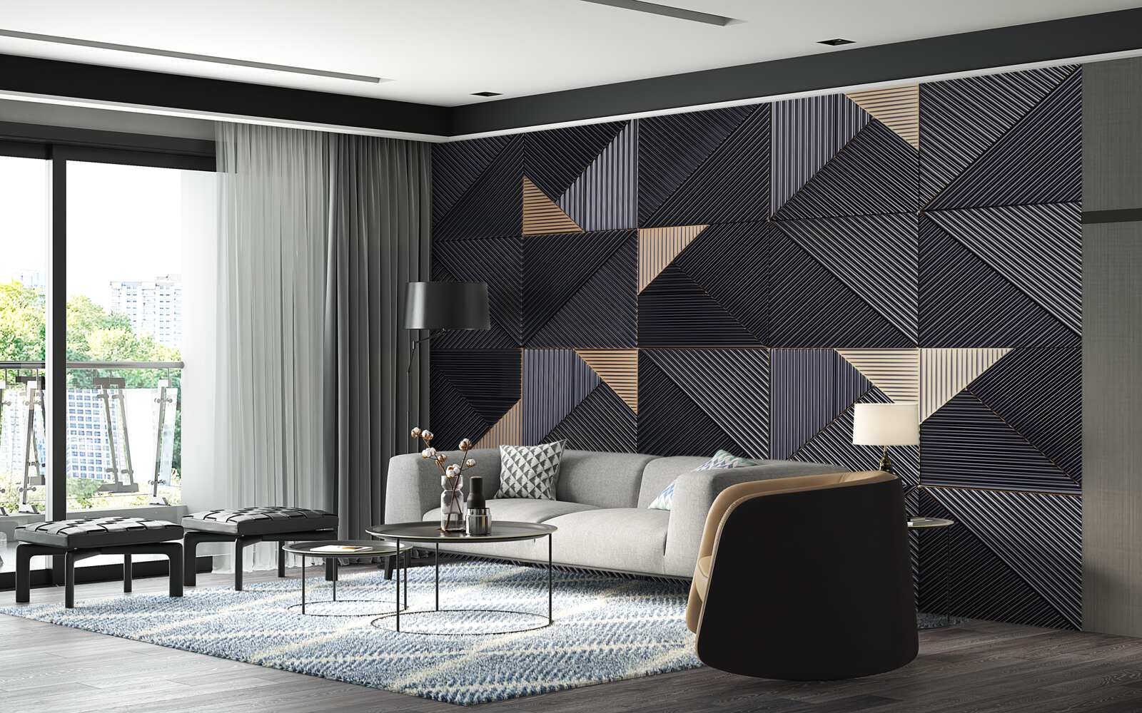 Фотошпалери плавні геометричні абстракції