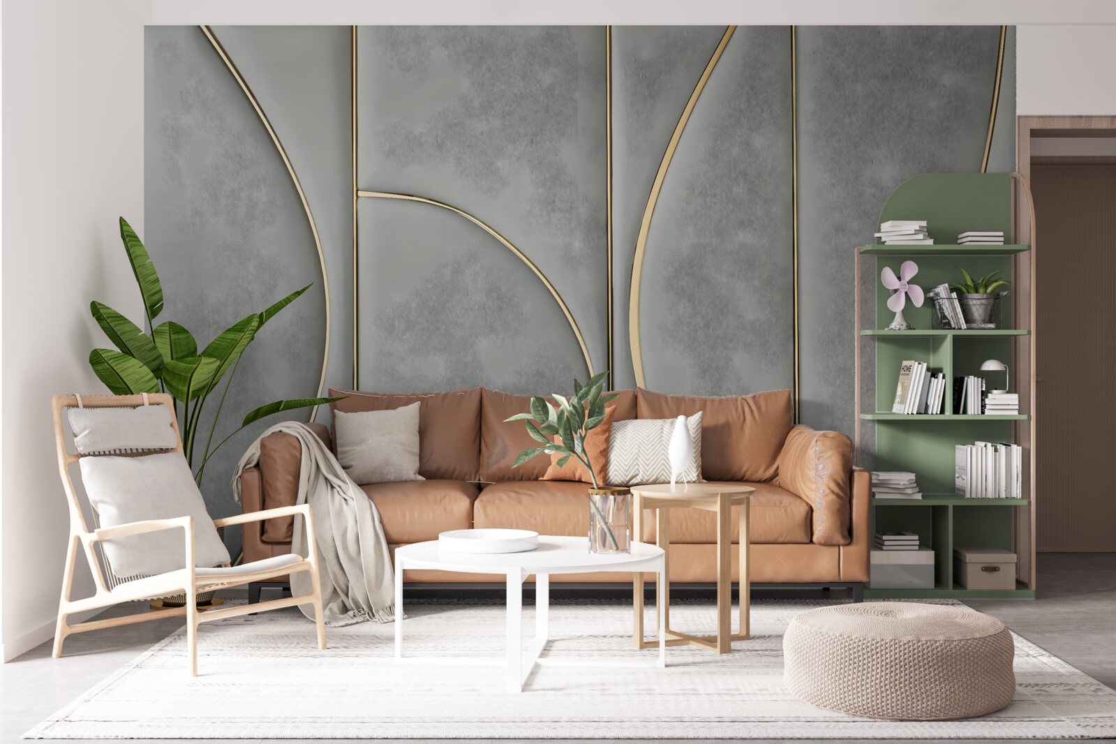 Фотошпалери сіра текстура з золотистими лініями