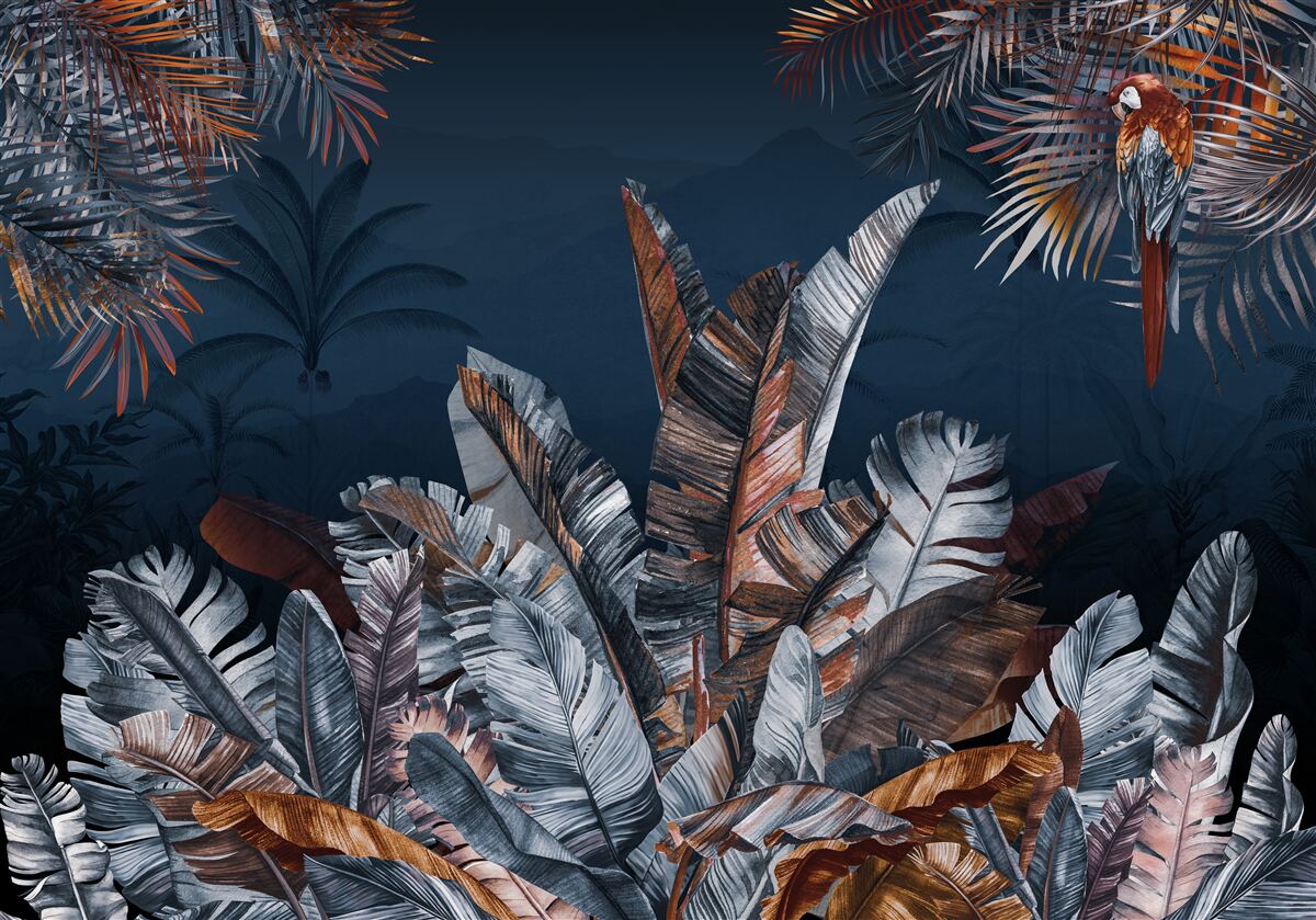 Фотошпалери нічні джунглі та папороть