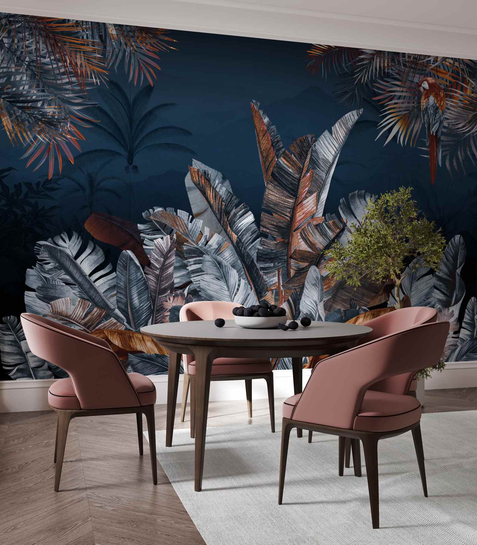 Фотошпалери нічні джунглі та папороть