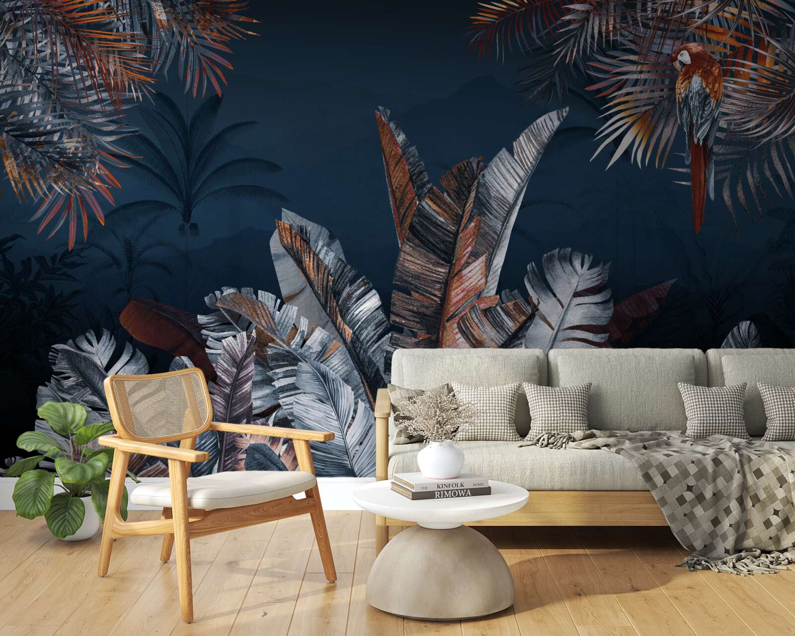 Фотошпалери нічні джунглі та папороть