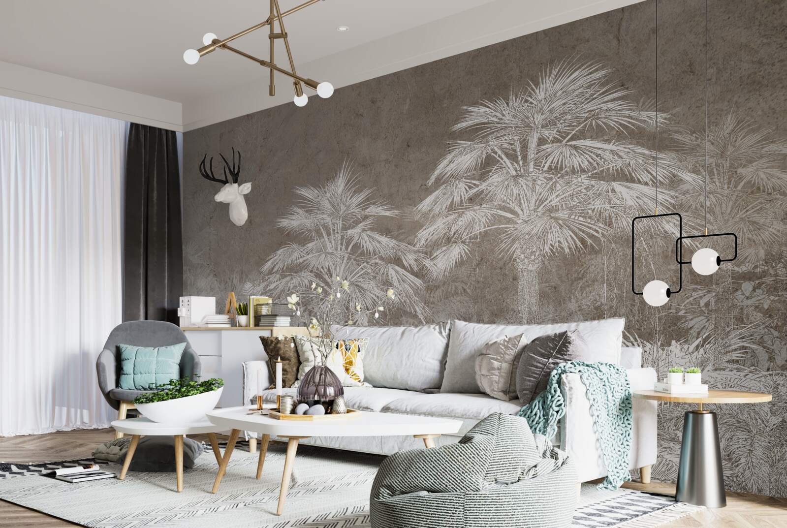 Фотошпалери густа тропічна рослинність вночі