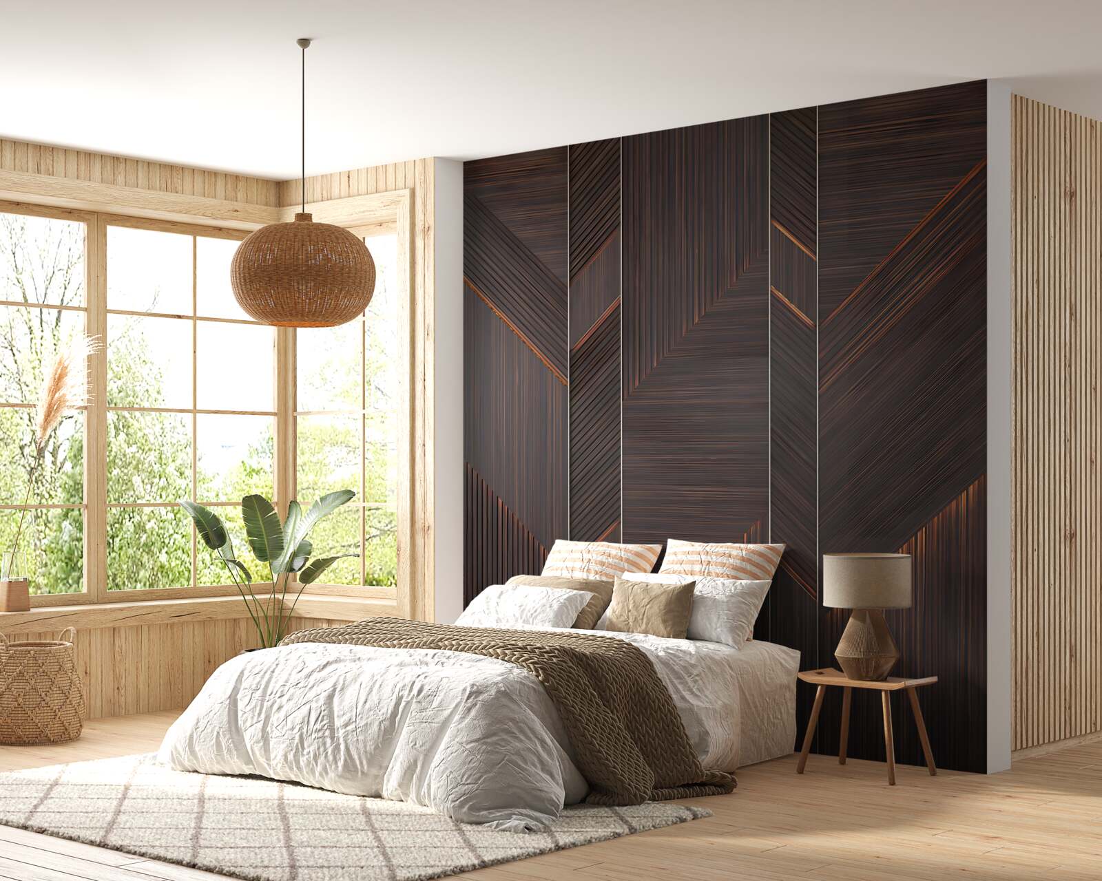 Фотошпалери полірована темна паркетна дошка