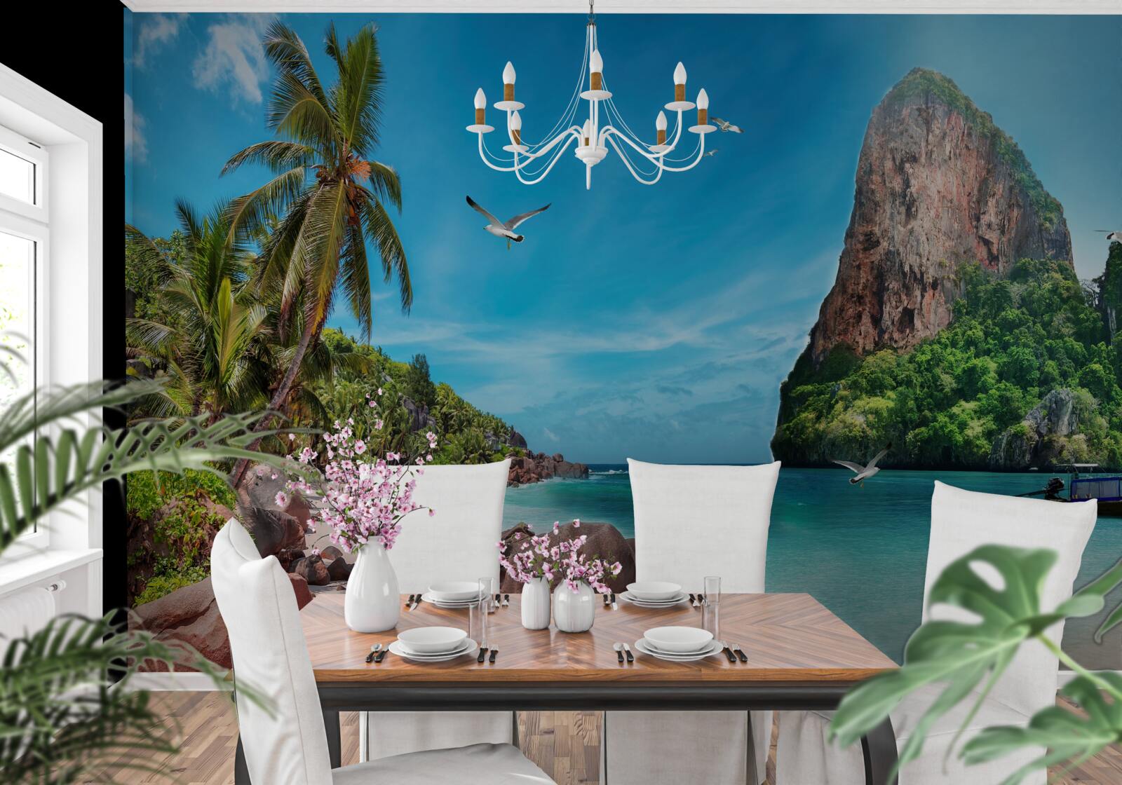 Фотошпалери пейзаж з горами в тропіках