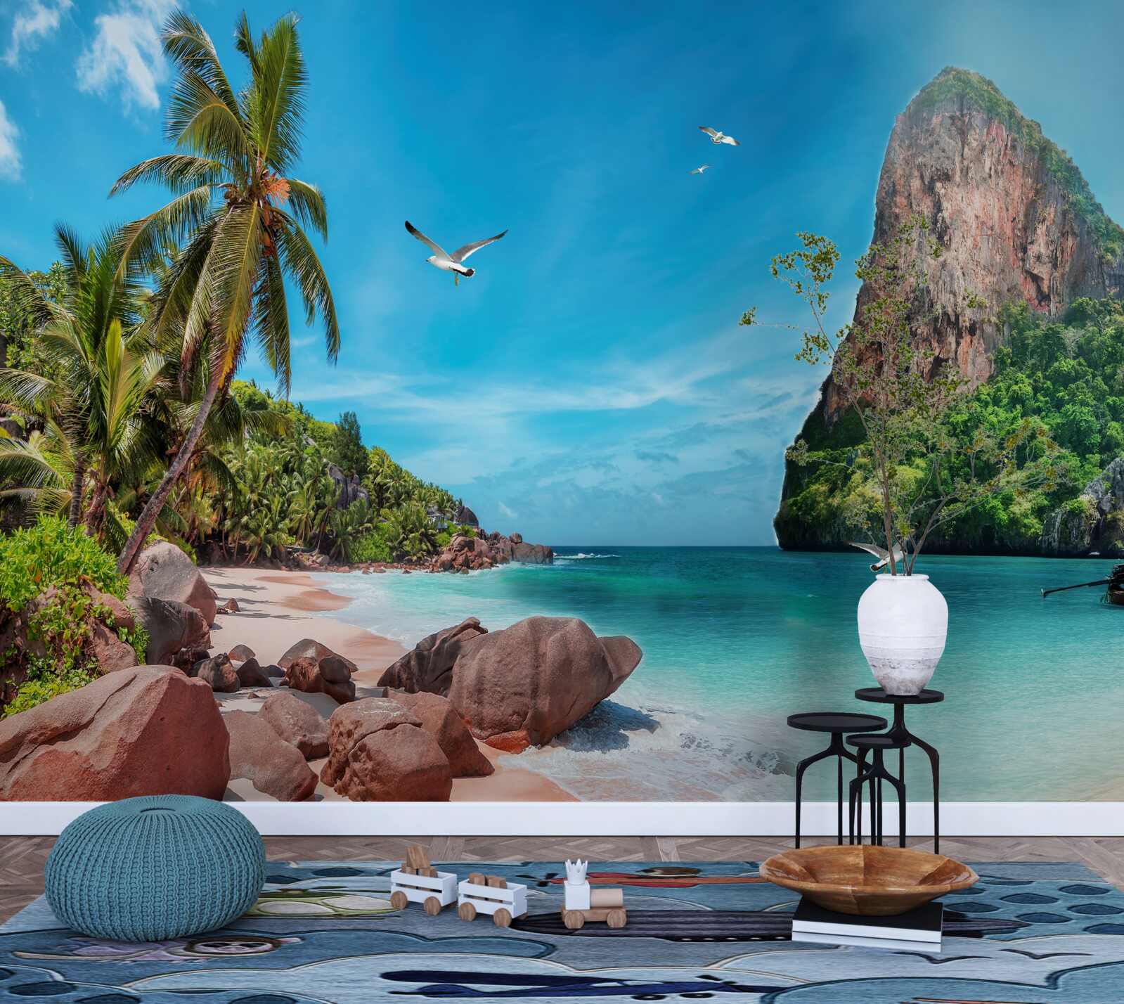 Фотошпалери пейзаж з горами в тропіках