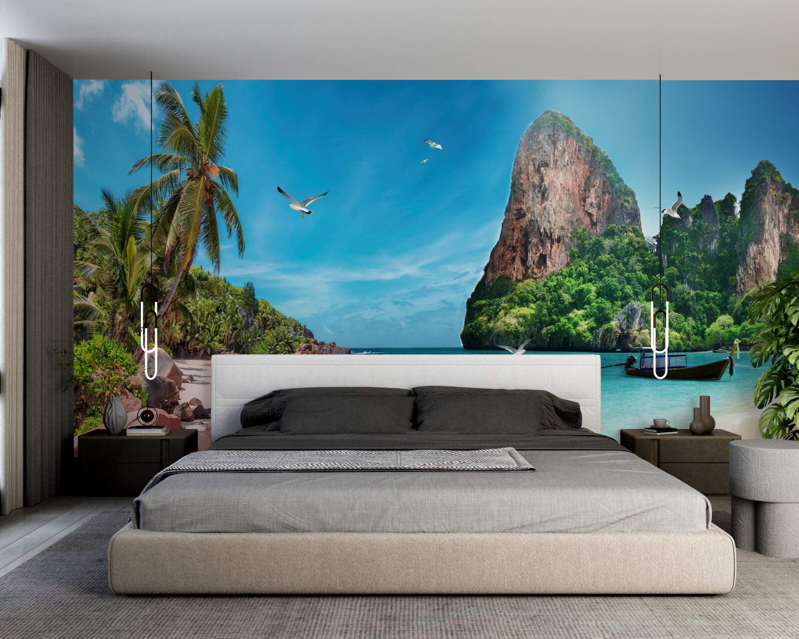 Фотошпалери пейзаж з горами в тропіках