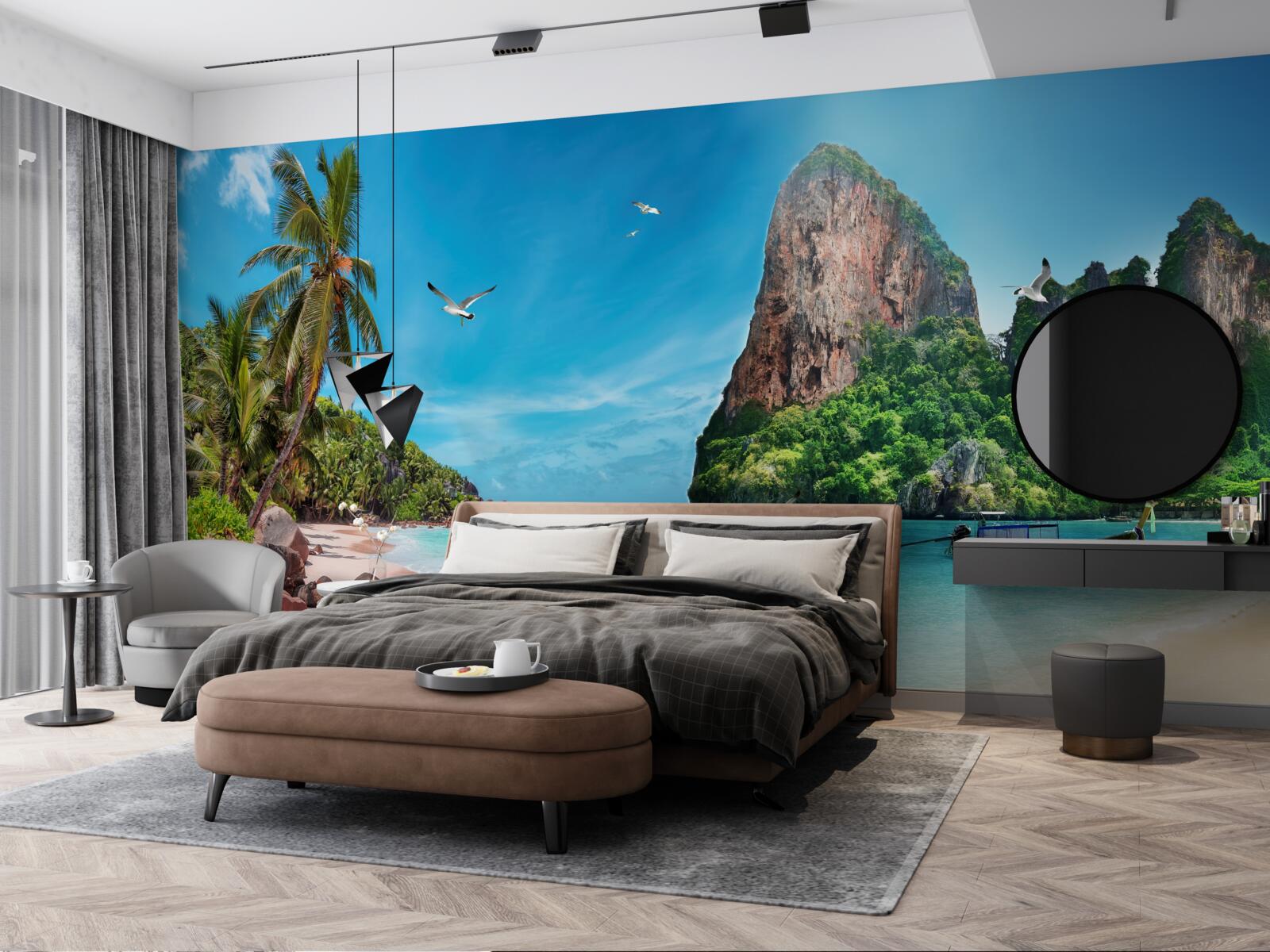 Фотошпалери пейзаж з горами в тропіках