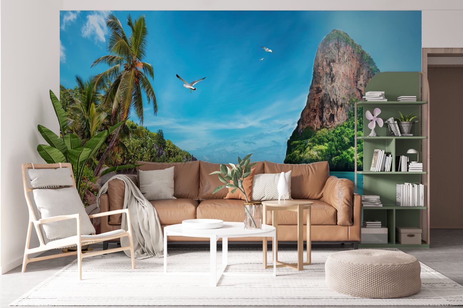 Фотошпалери пейзаж з горами в тропіках