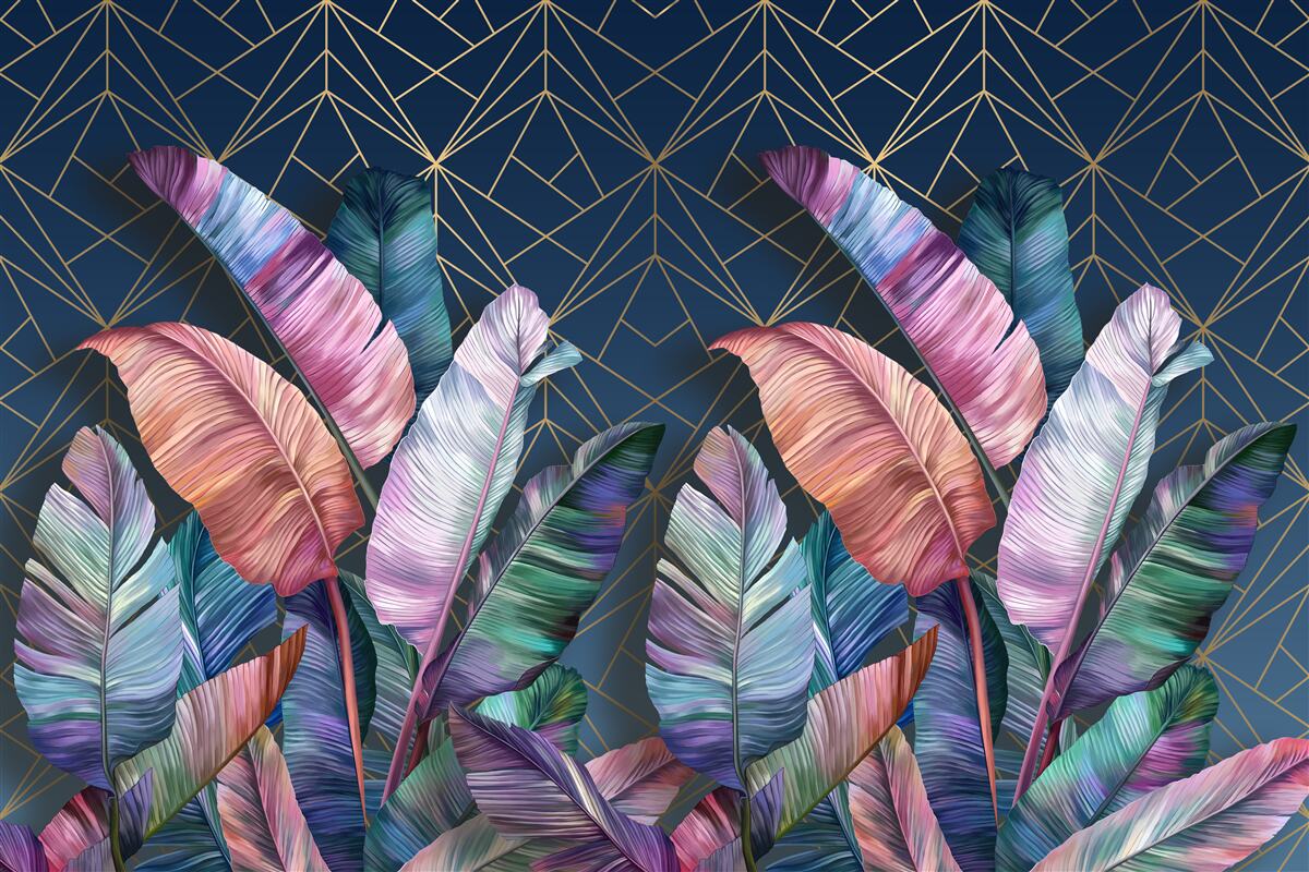 Фотошпалери вночі листя папороті яскраво світиться