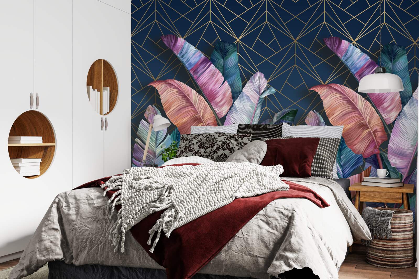 Фотошпалери вночі листя папороті яскраво світиться