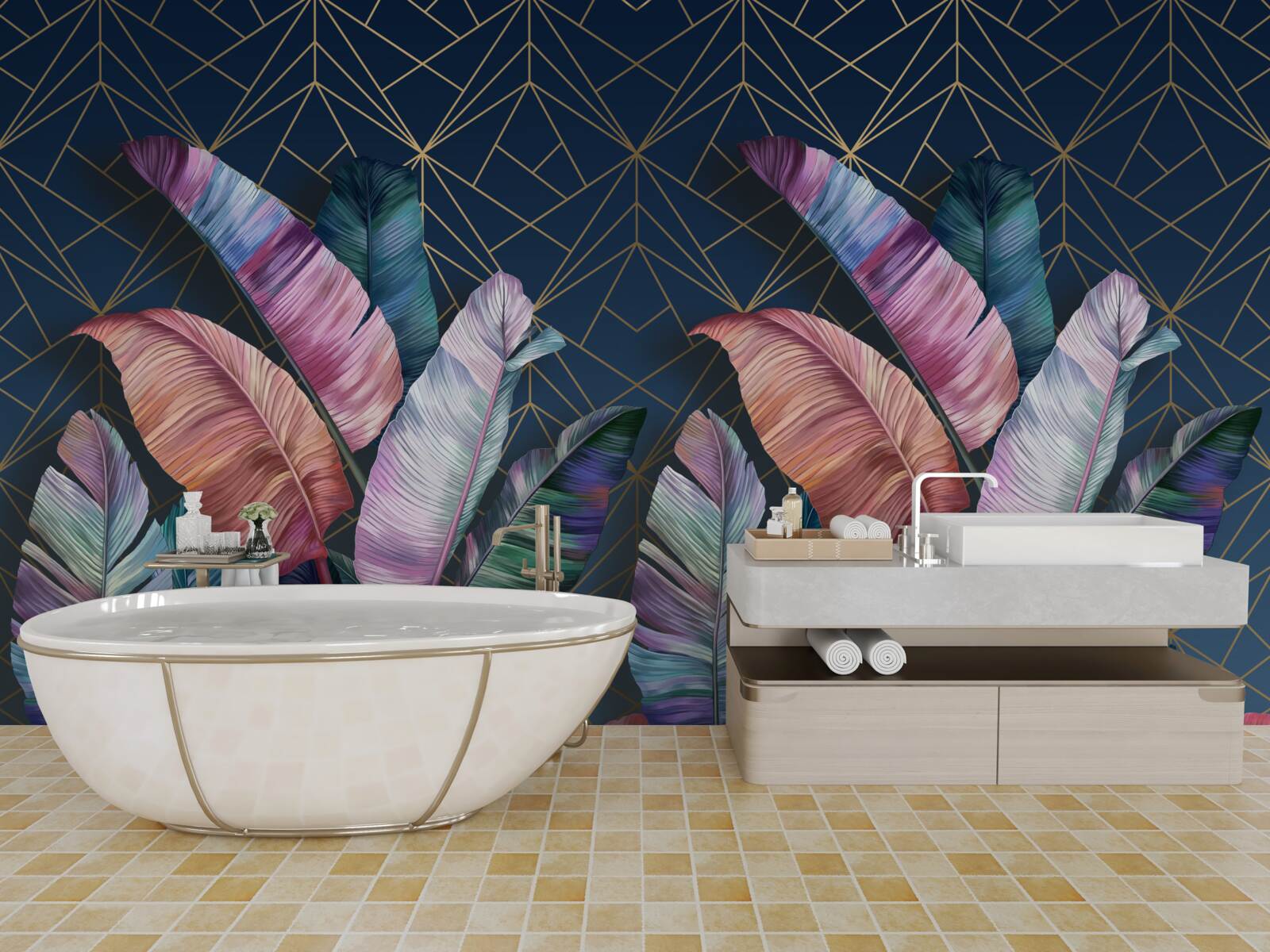 Фотошпалери вночі листя папороті яскраво світиться