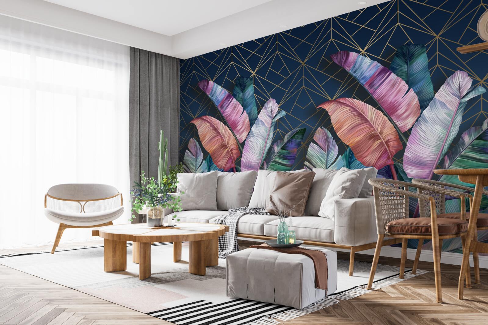 Фотошпалери вночі листя папороті яскраво світиться