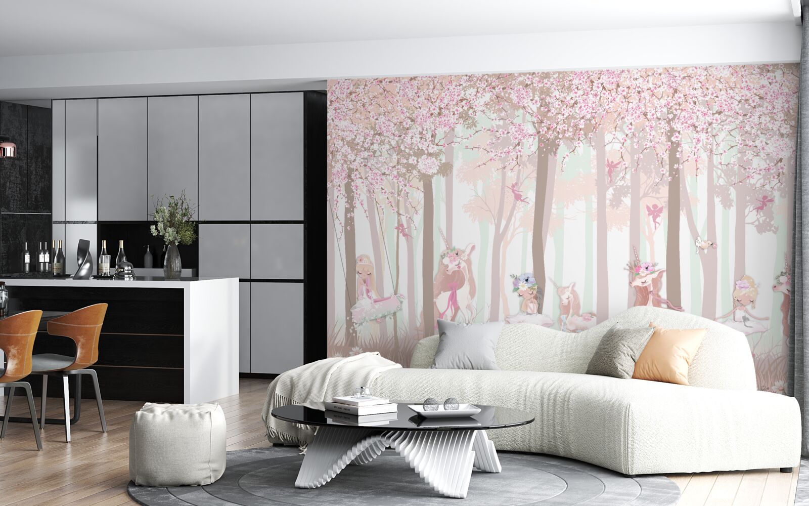 Фотошпалери у весняному лісі танцюють звірі