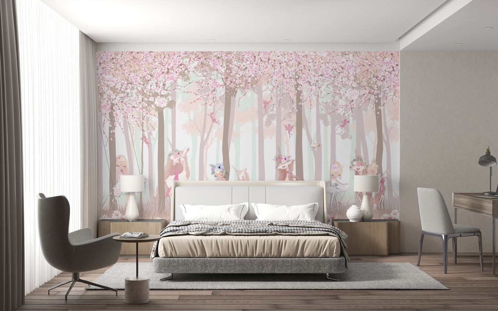 Фотошпалери у весняному лісі танцюють звірі