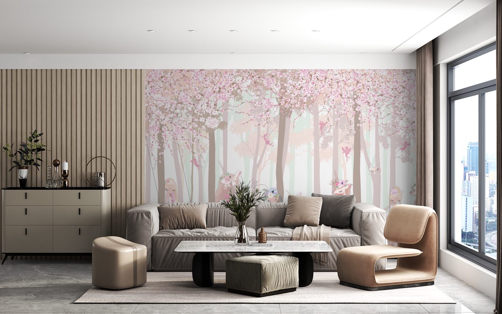 Фотошпалери у весняному лісі танцюють звірі