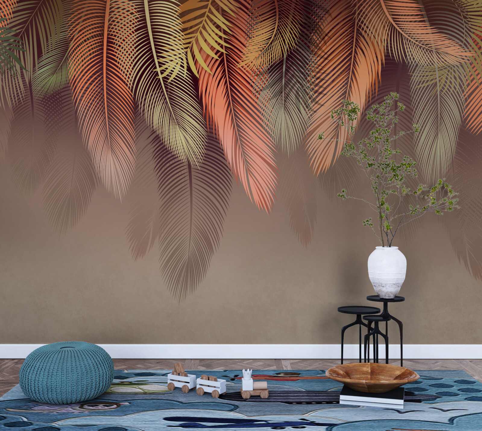 Фотошпалери листя папороті восени