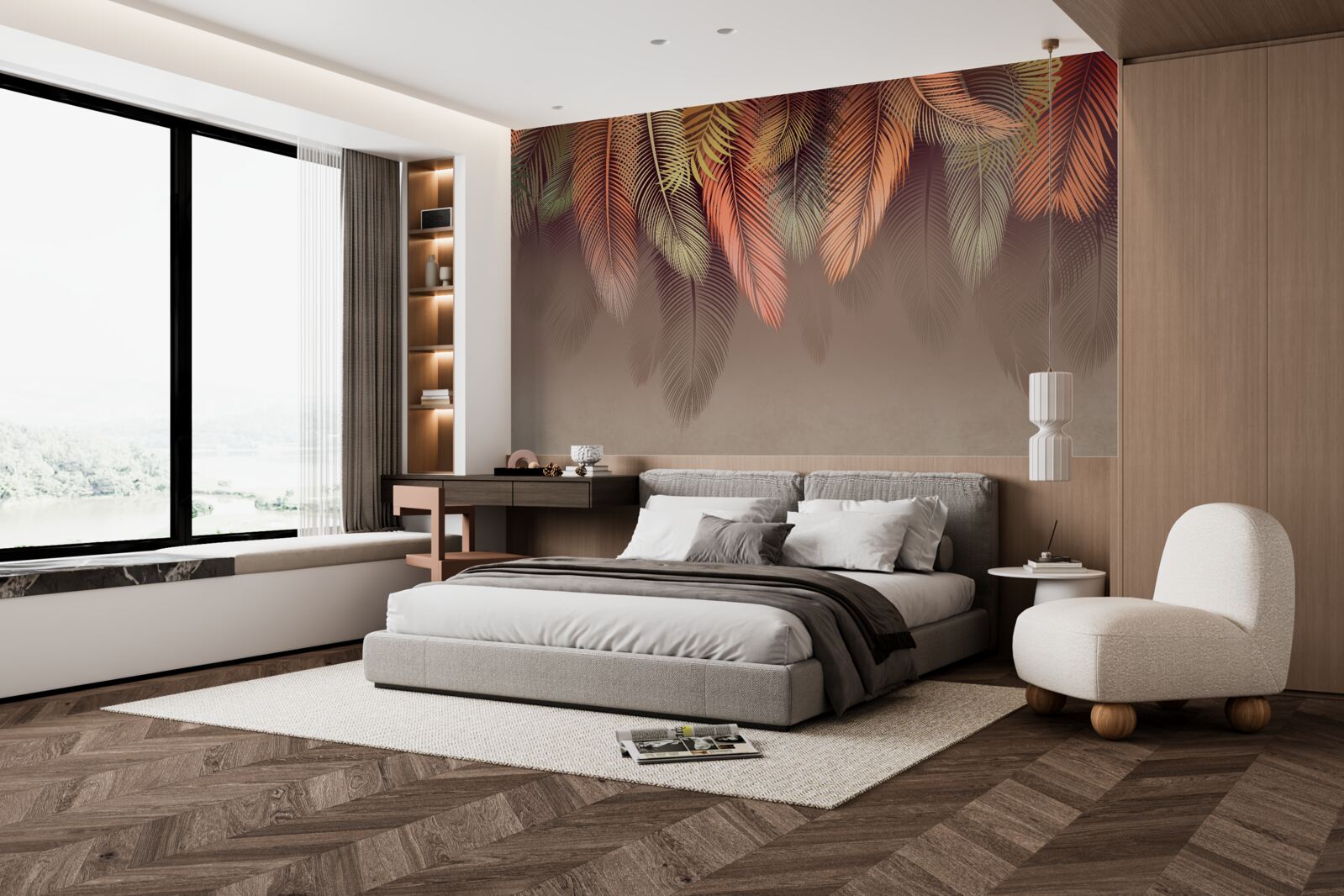 Фотошпалери листя папороті восени