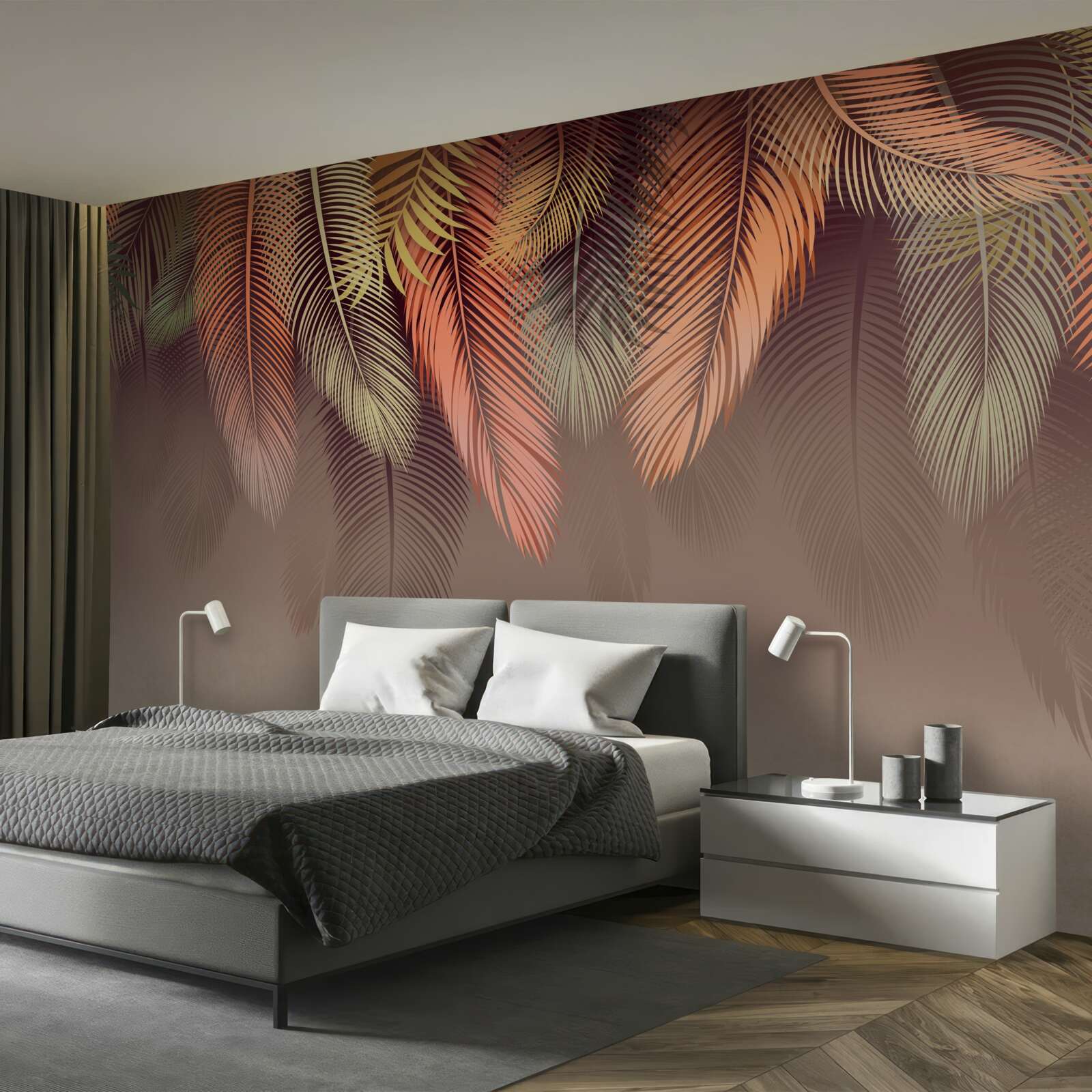 Фотошпалери листя папороті восени