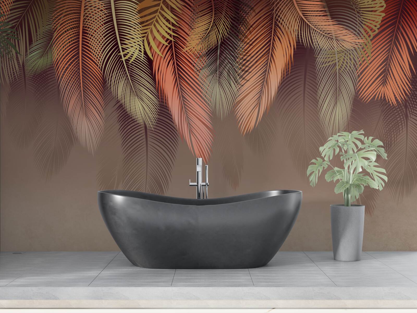 Фотошпалери листя папороті восени