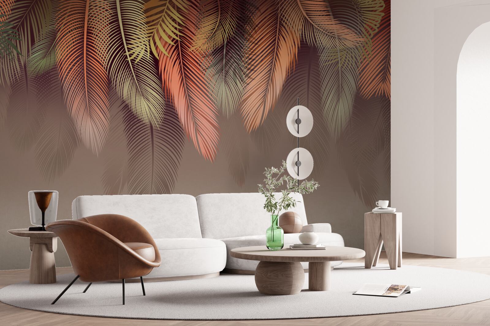 Фотошпалери листя папороті восени