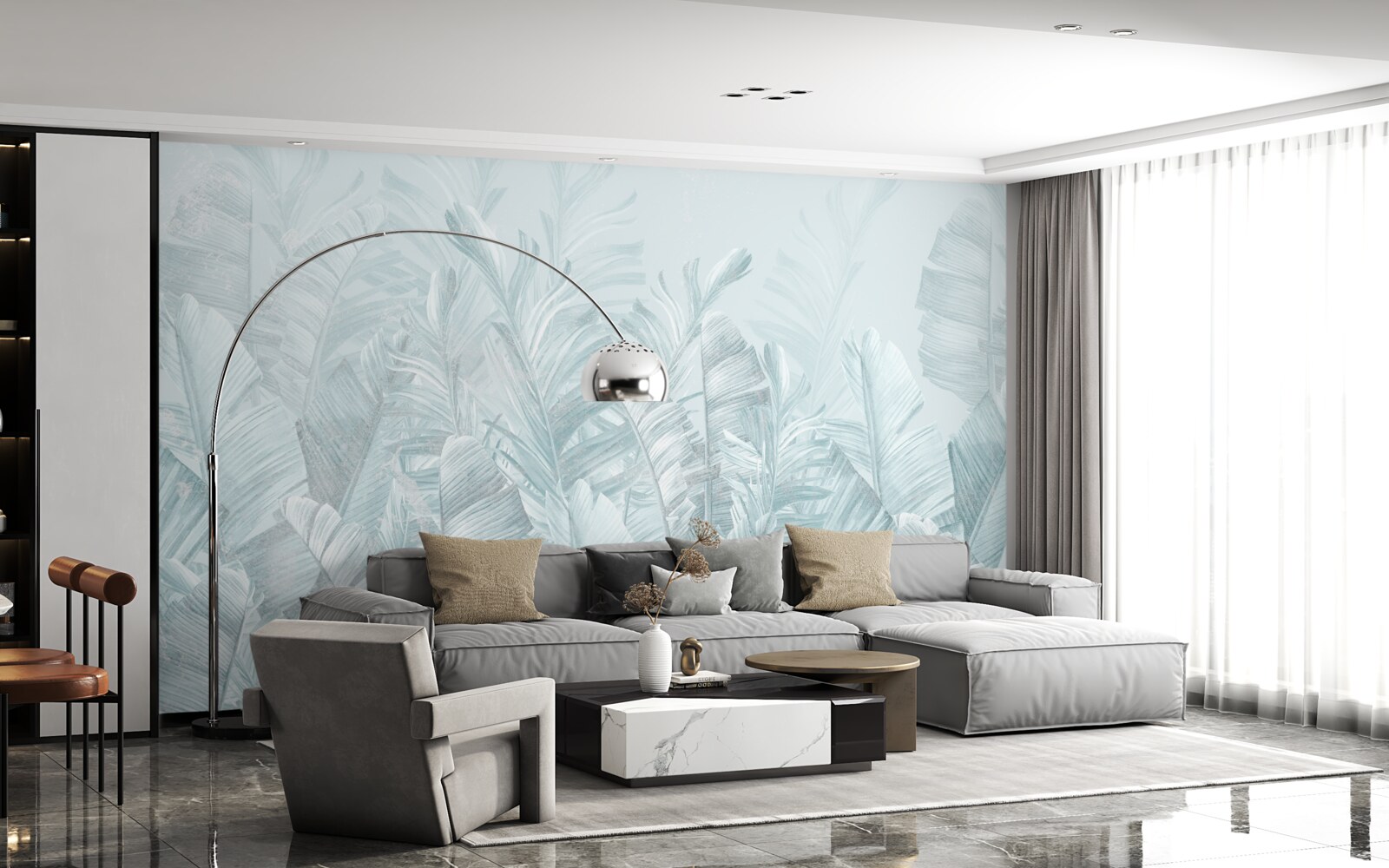 Фотошпалери сильний дощ зрошує рослини