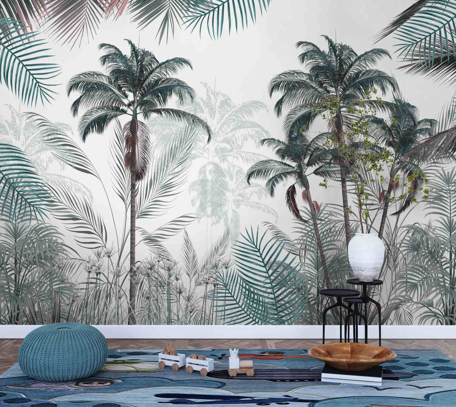 Фотошпалери тропічні ліси, пальми та папороті