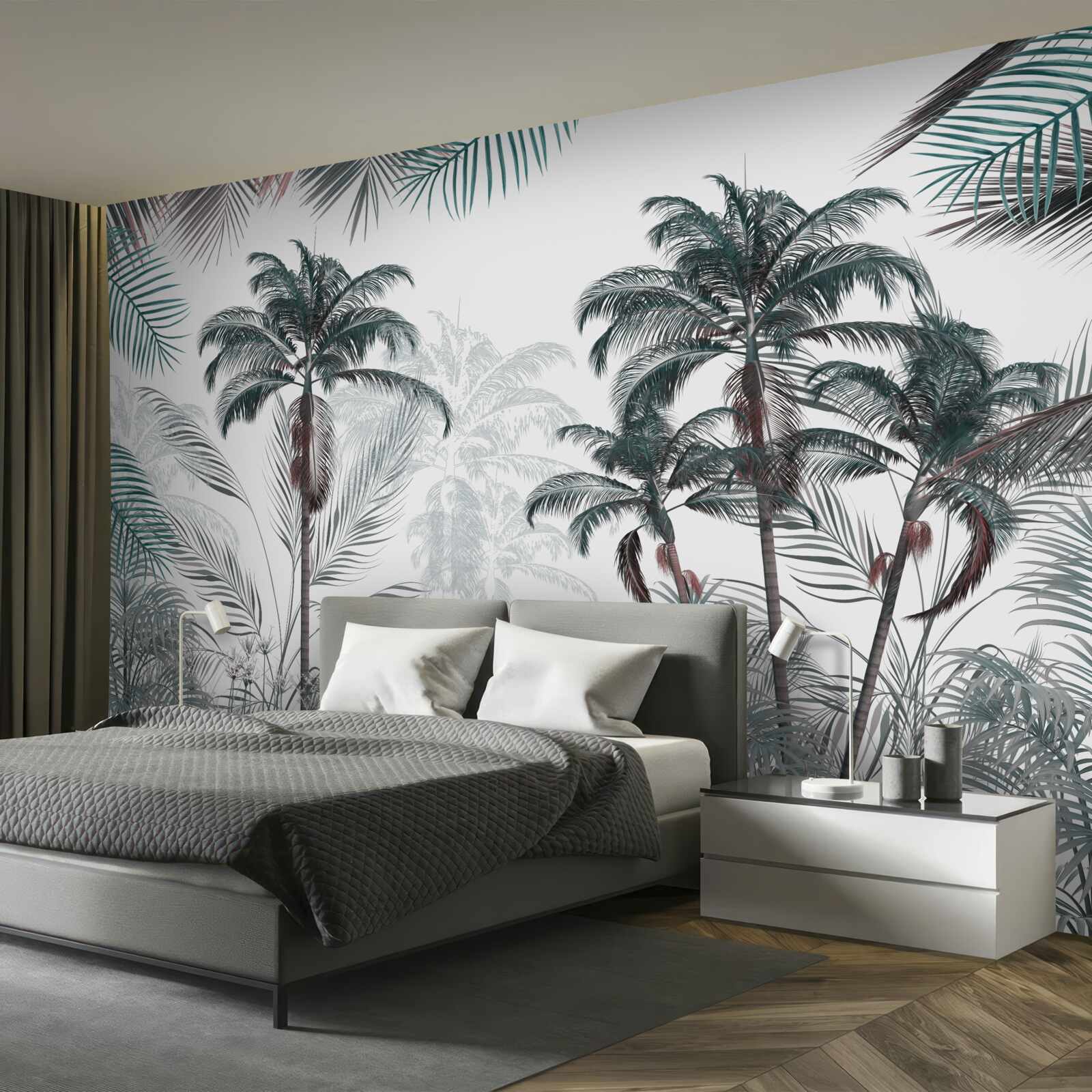 Фотошпалери тропічні ліси, пальми та папороті