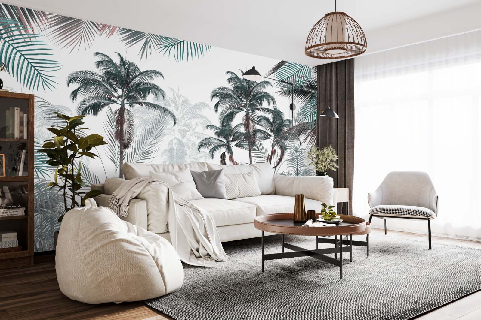 Фотошпалери тропічні ліси, пальми та папороті