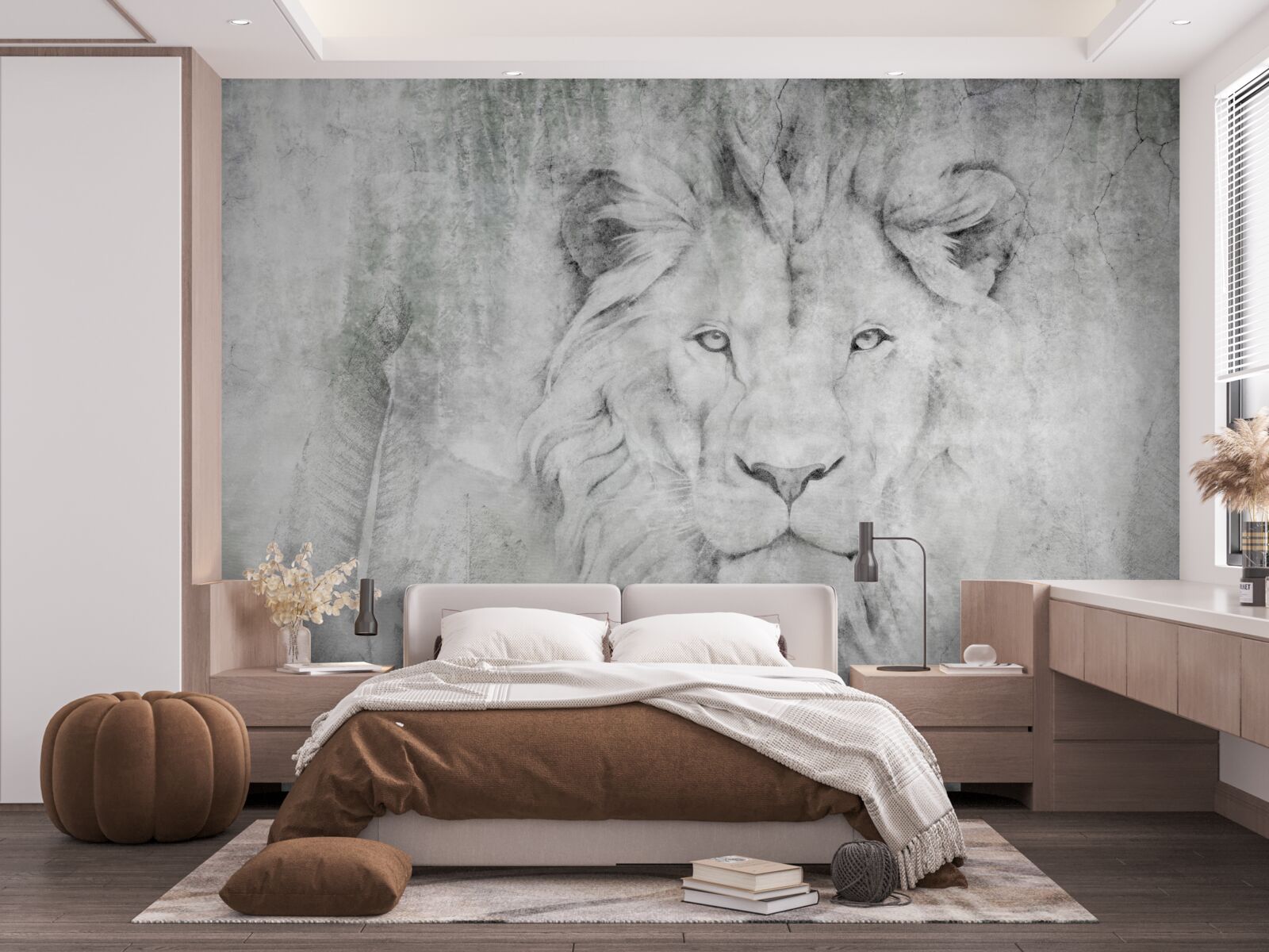 Фотошпалери бачення лева в тропічному регіоні