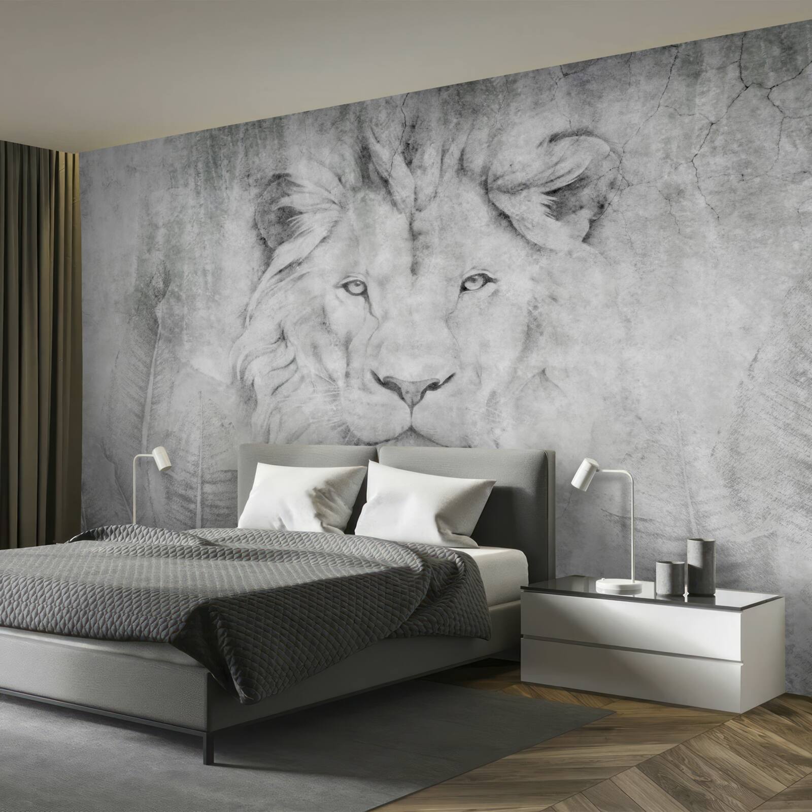 Фотошпалери бачення лева в тропічному регіоні