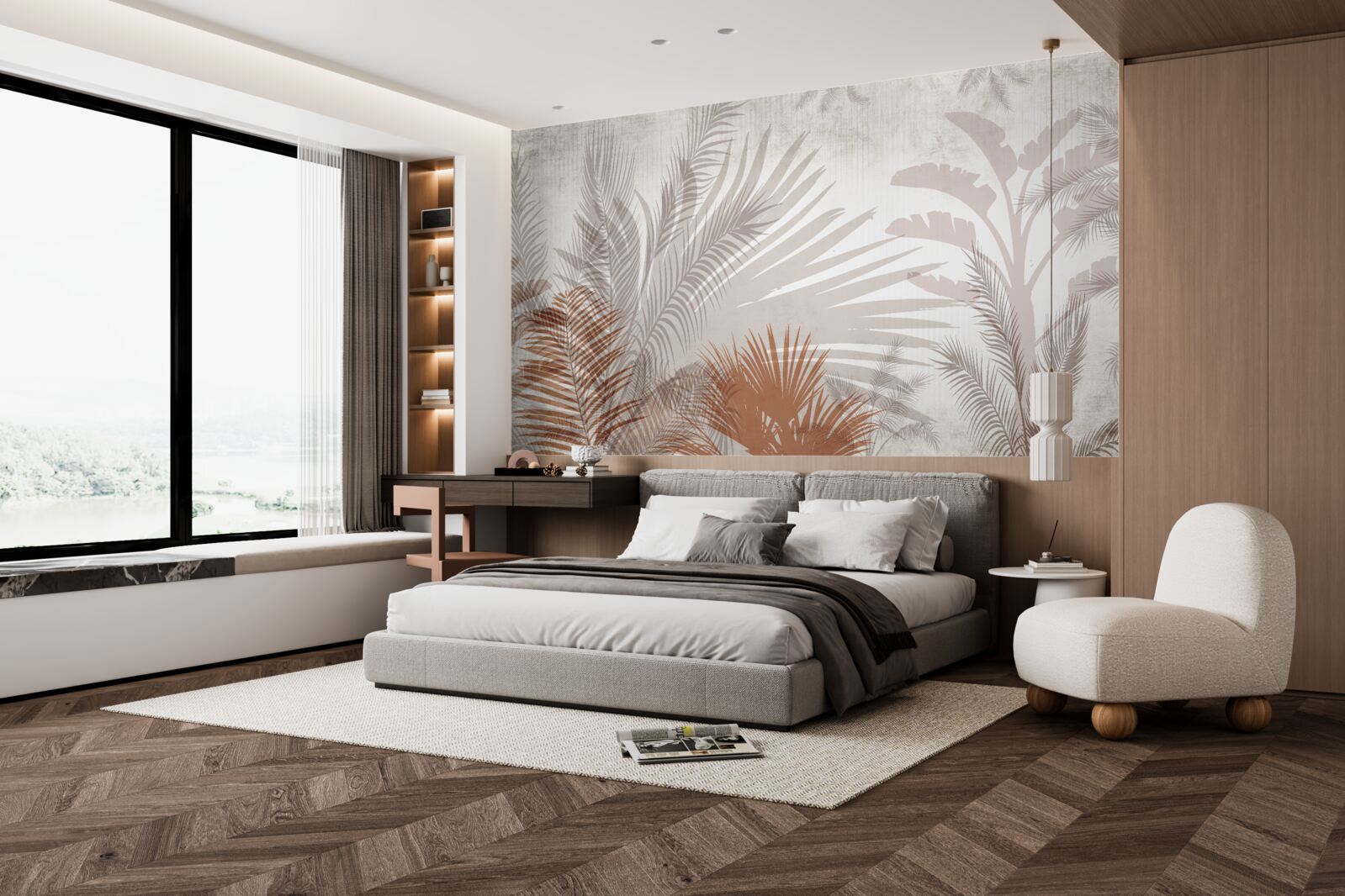 Фотошпалери тропічне листя та папороть