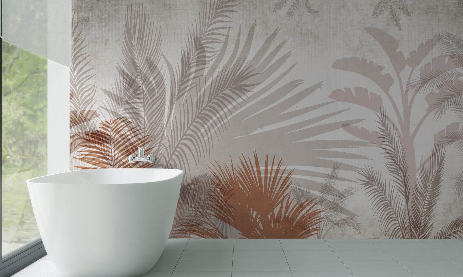 Фотошпалери тропічне листя та папороть