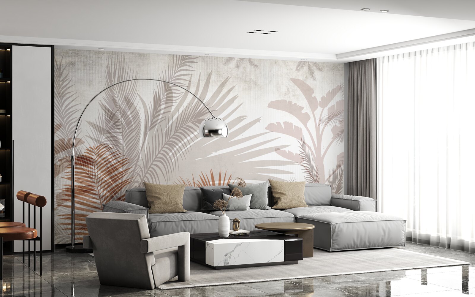 Фотошпалери тропічне листя та папороть