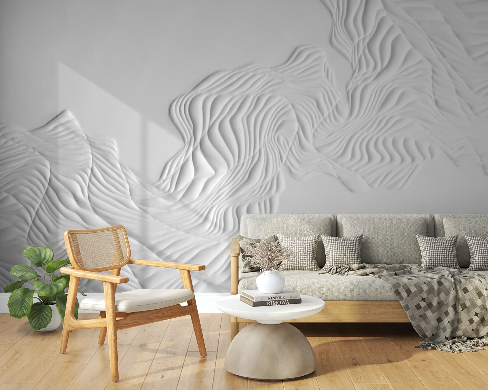 Фотошпалери абстрактні лінії на легких тканинах