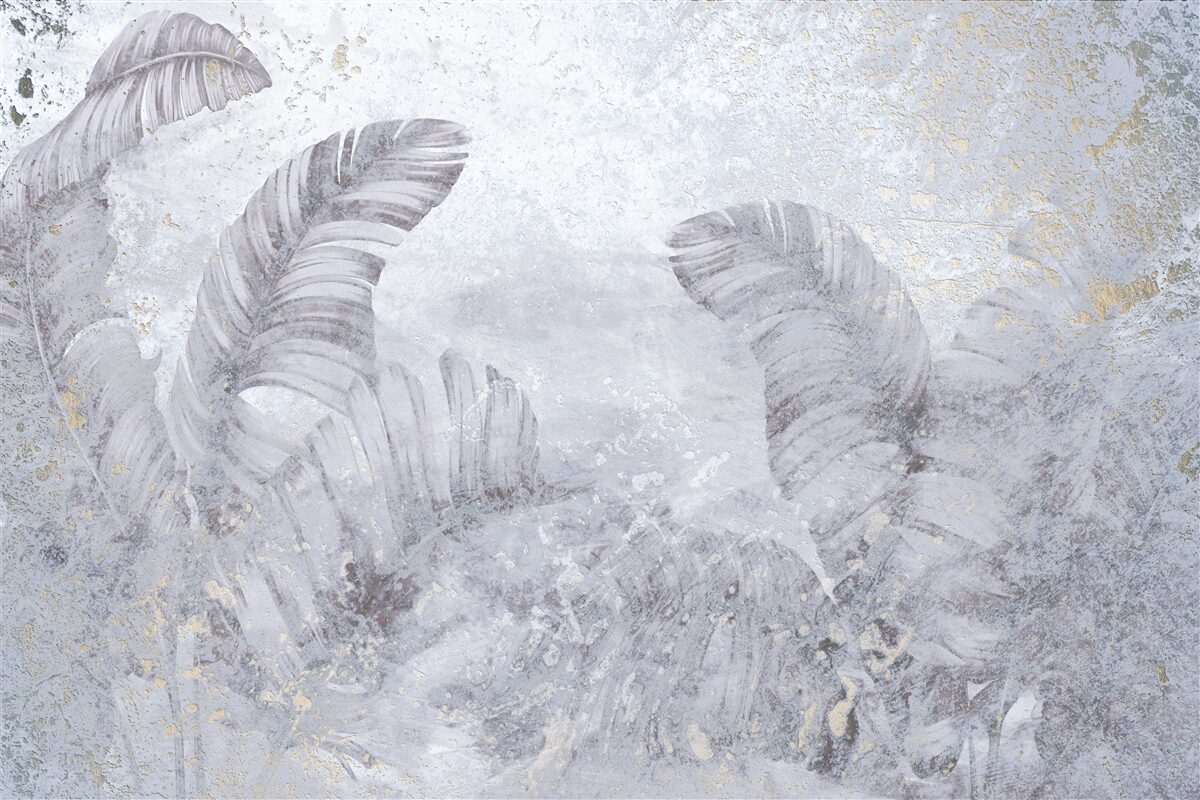 Фотошпалери тропічне листя під проливним дощем