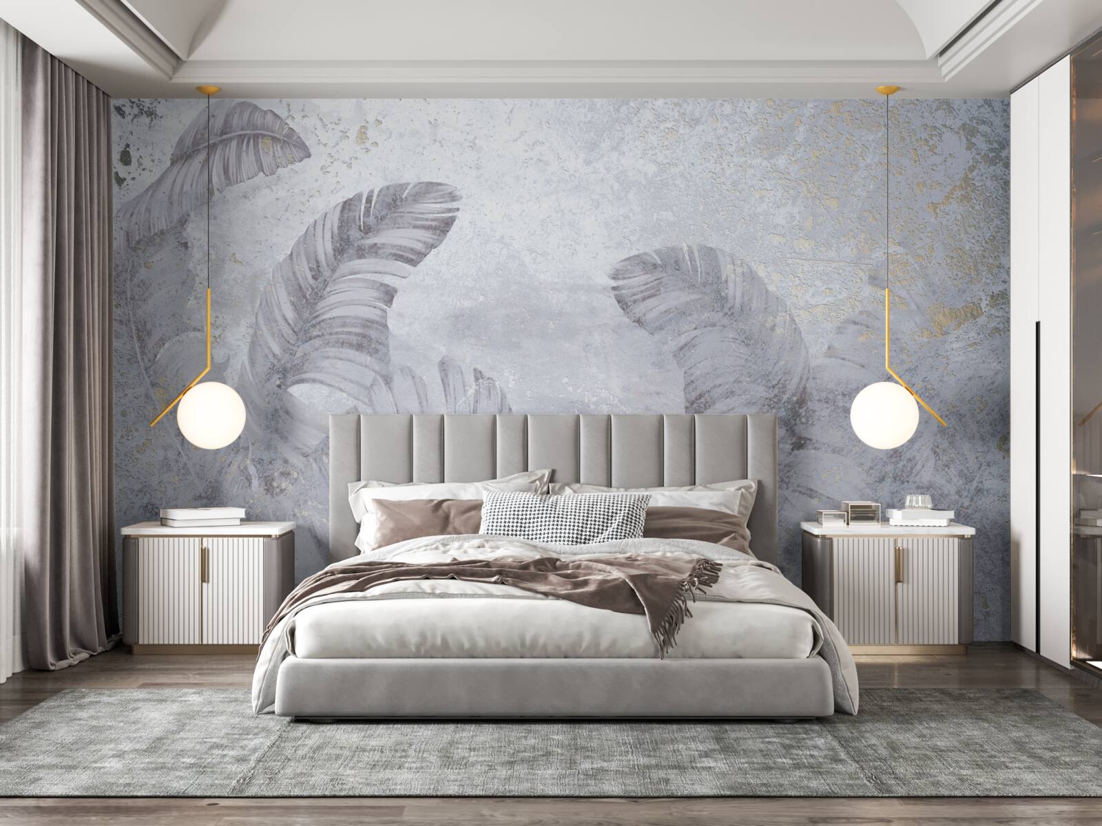 Фотошпалери тропічне листя під проливним дощем