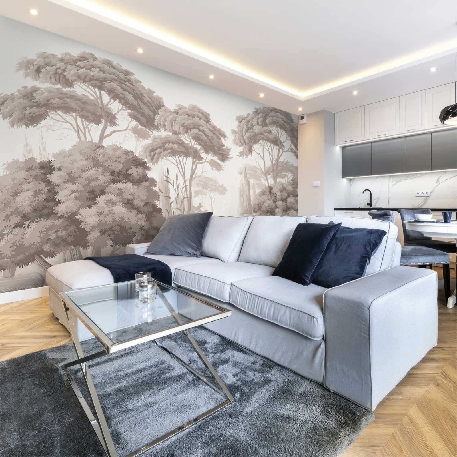 Фотошпалери пишні верхівки дерев у лісі